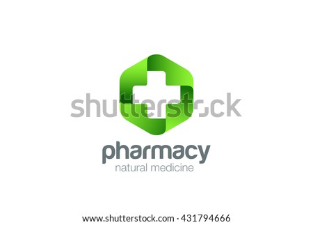 Pharmacy Logo Medicine green cross abstract design vector template.
Eco bio natural Medical clinic infinity loop Logotype concept icon.