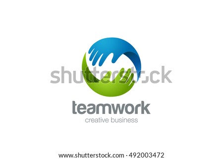 Teamwork Logo abstract two Hands helping. Circle design vector template.
Friendship Partnership Support Team work Business Logotype icon.
