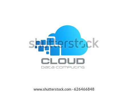 Cloud computing digital big data Logo design vector template.
Information Storage internet web servers Logotype concept icon.