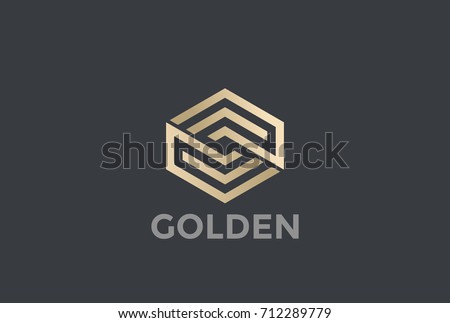 Gold Hexagon Arrows Logo looped infinity design vector template Linear style.
Golden Corporate Business Luxury Logotype concept icon.