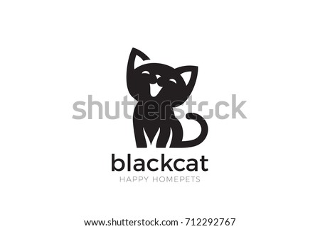 Similar – Image, Stock Photo cute black kitten on black background tilting head portrait