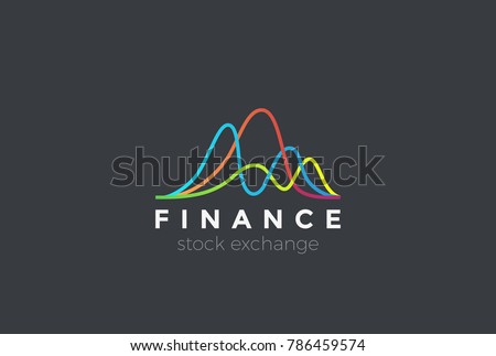 Financial Stock Exchange Market Charts Logo design abstract vector template. Finance company Logotype concept.