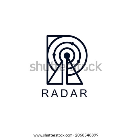 letter r radar vector stock logo design Photo stock © 