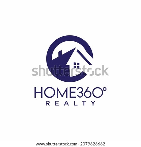 Creative Real Estate logo design. Property and Construction Logo design. Real estate service, construction, Growth house, arrow up home concept, circle home logo