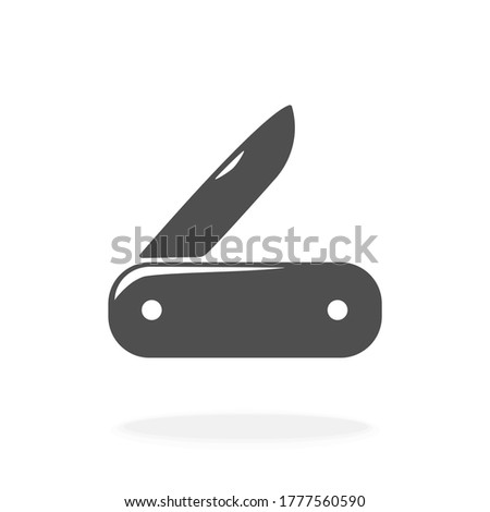 Camping Pocket Knife Sign Icon Symbol - Vector Illustration.