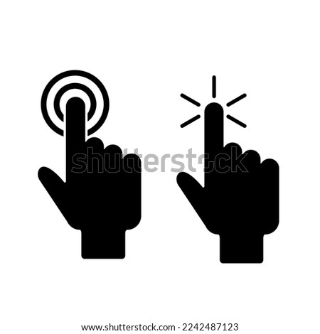 Finger Double Click Device Control - Vector Illustration Black Silhouette Design Logo