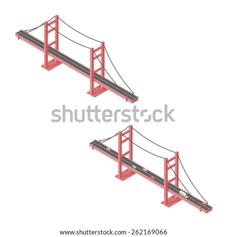 Similar – Image, Stock Photo Truck on suspension bridge over river