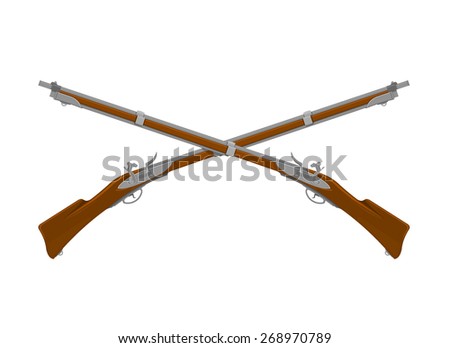 A Vector Illustration Of Crossed Old Fashioned Rifles. Crossed Rifles ...