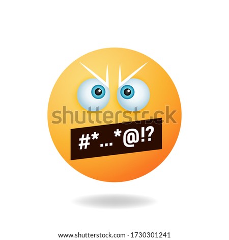 Emoticon character - Cute emoticon cartoon characters with angry expression. Mascot logo design