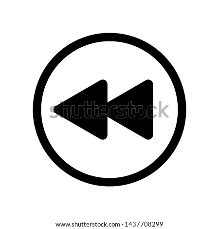 rewind icon. flat illustration of rewind vector icon for web