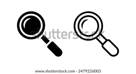 Magnifying Glass icon set. Search sign. Flat illustration of vector icon on white background