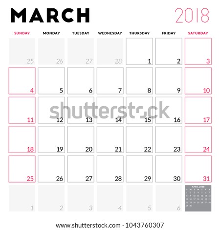 March 2016 Printable Calendar with Notes | Download Free Vector Art ...