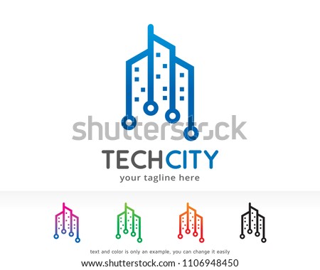 Tech City Logo Symbol Template Design Vector, Emblem, Design Concept, Creative Symbol, Icon