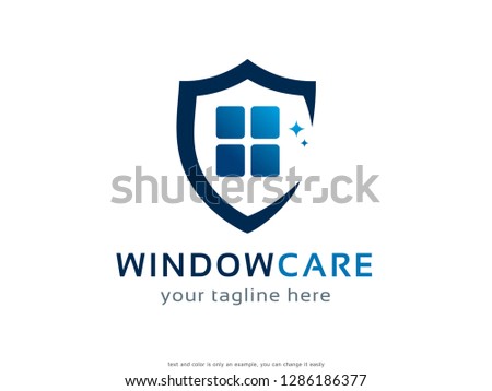 Window Care Logo Template Design Vector, Emblem, Concept Design, Creative Symbol, Icon