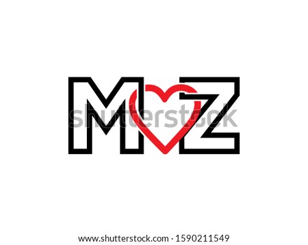 M love Z letter logo or symbol template design Stock fotó © 
