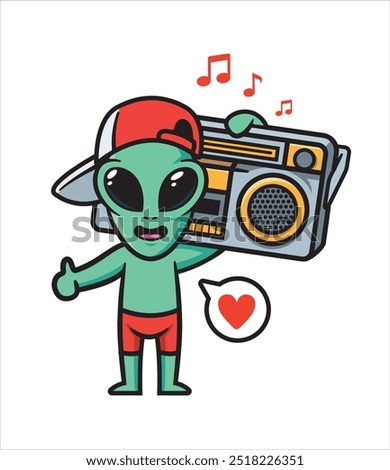 Alien mascot character design vector