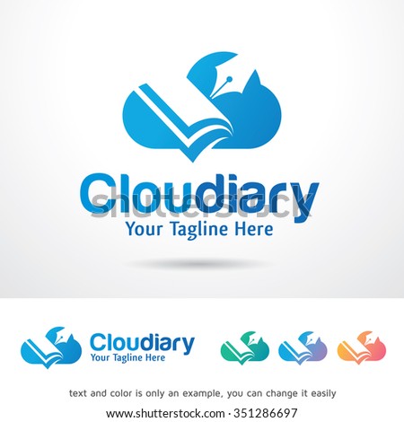 Cloud Write Logo Template Design Vector