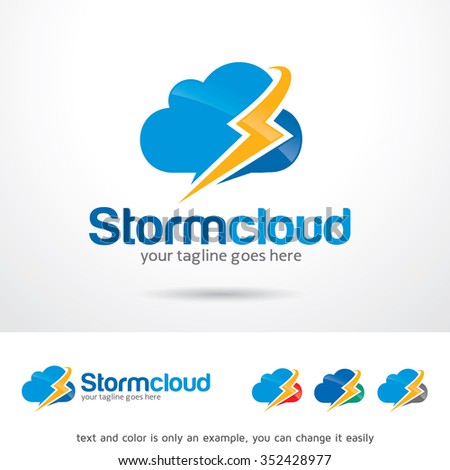 Storm Cloud Logo Template Design Vector