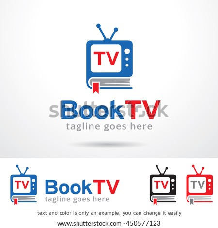 Book TV Logo Template Design Vector