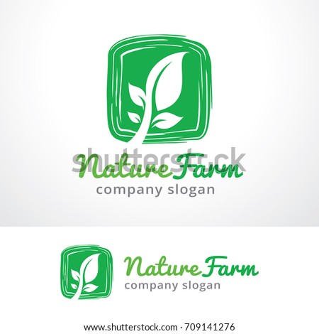 Nature Farm Logo Template Design Vector, Emblem, Design Concept, Creative Symbol, Icon