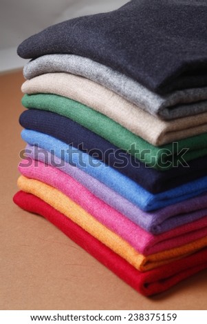 Stack, clothes pile, stack with sweatshirts