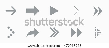 Gray arrow icon on white background, vector illustration