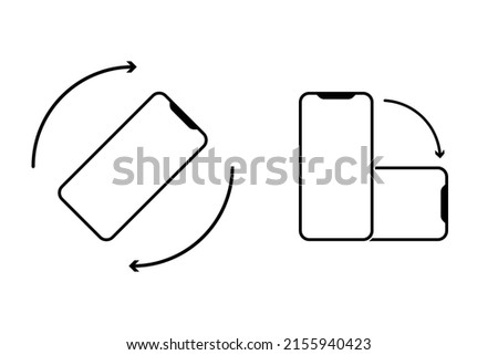 Rotate smartphone. Device rotation symbol. Icon set illustration for web site or mobile app. Vector illustration.