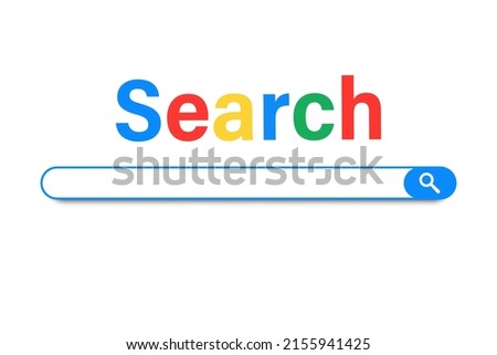 Search bar graphic design element. Internet window. Colorful ui template on white background. Vector illustration.