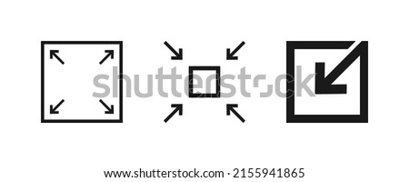  Scalability icons in flat style isolated on white background. Simple abstract icon in black. Line vector design for web site, UI, mobile app. Vector illustration.