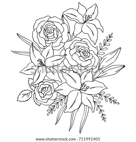 Decorative Flower Clip Art Free Vector Flower Bouquet Clipart Black And White Stunning Free Transparent Png Clipart Images Free Download