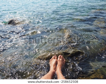 foot in water