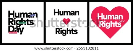 International Human Rights Day Modern Minimal Vector illustration Typography Posters Minimalistic Design 10 December