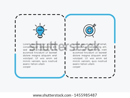 Infographic with business icons and 2 steps. Vector