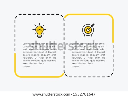 Business infographic with 2 options. Flowchart. Vector