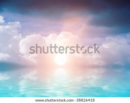 Sky  clouds  sun-flare