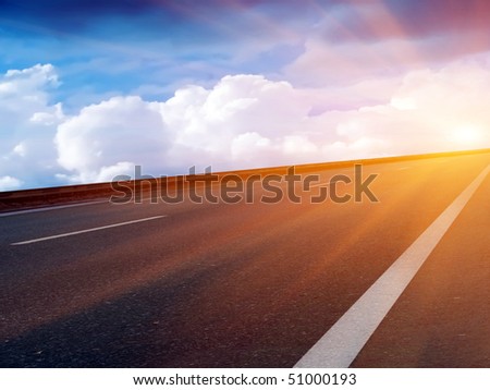 Sun  sky  clouds  road