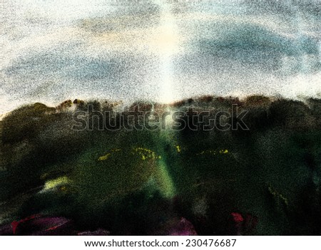 summer mountain landscape mystic light zelyny hill sky radiance