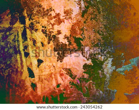 art abstract background of red, green and orange; pattern