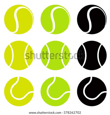 Tennis balls, silhouette vector illustration