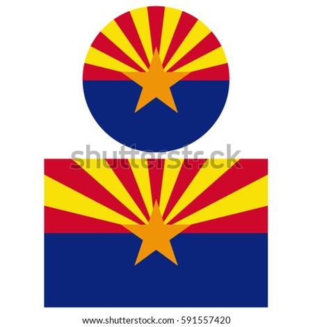 Arizona flags, vector illustration.