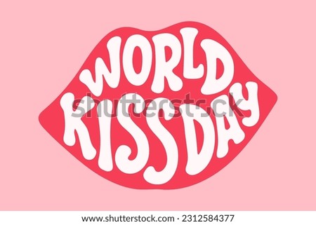 World kiss day vector background. International kissing day design template. Vector stock illustration.