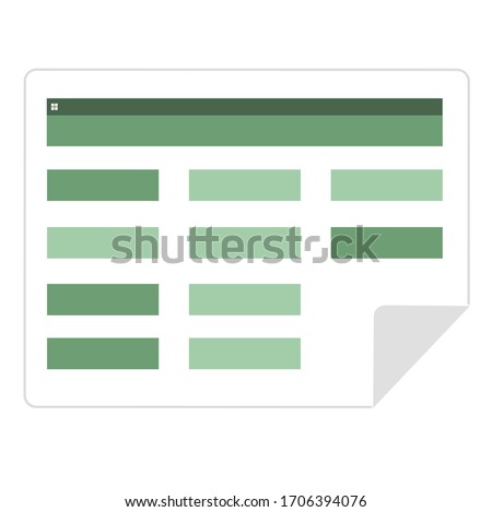Flat vector icon of Excel financial spreadsheet. Business accounting concept. Microsoft Office.