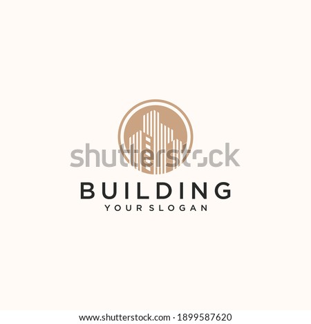Luxury building logo with circle and gold color