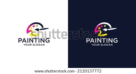 logo design inspiration painting vector