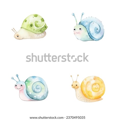 Black Glue and Watercolor Snail Art