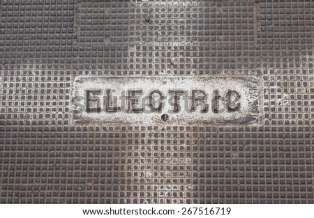 Electric sign on a metal