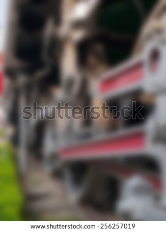Natural bright blurred background of  train monument.