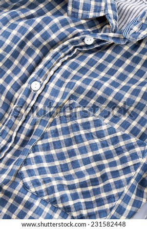 Blue cotton plaid shirt