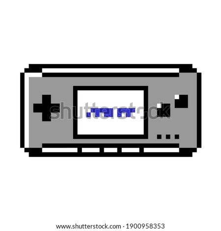 Retro Hand Held Video Game Console 8bit Pixel Art