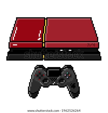 Video Game Console Controller Metal Gear 5 Solid Set 8bit Pixel Art